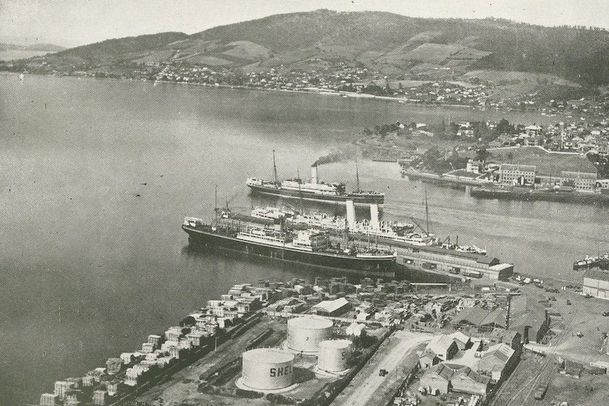 Shipping in the River Derwent, pictured in 1933.