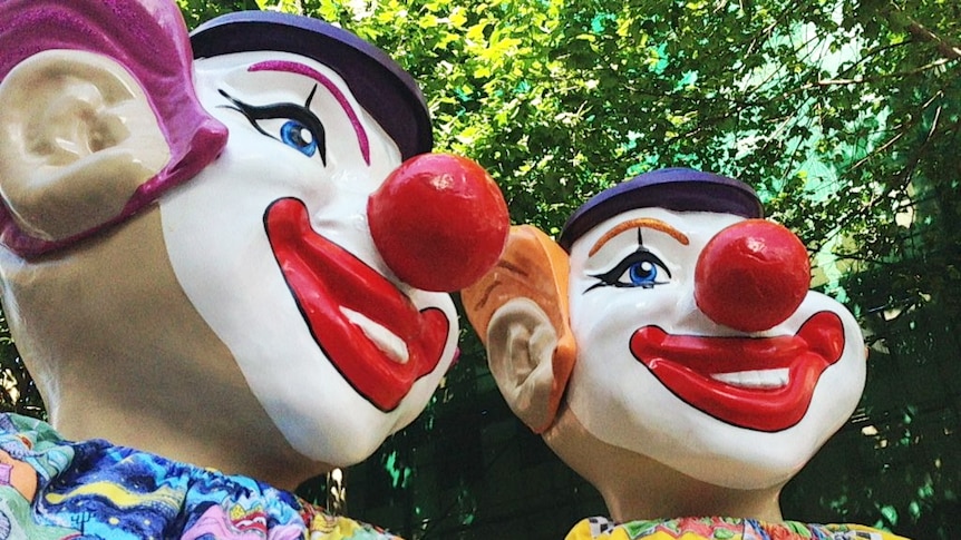 Colourful clowns are a part of the annual parade through Adelaide