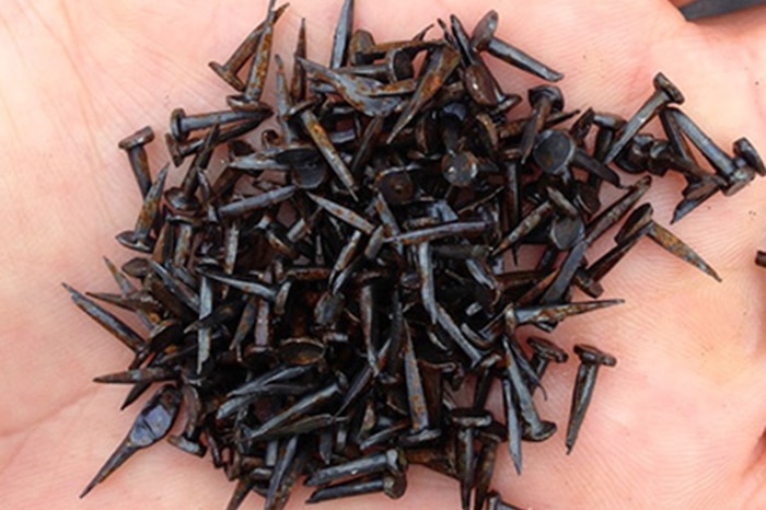 Upholstery tacks left on Yarra Boulevard