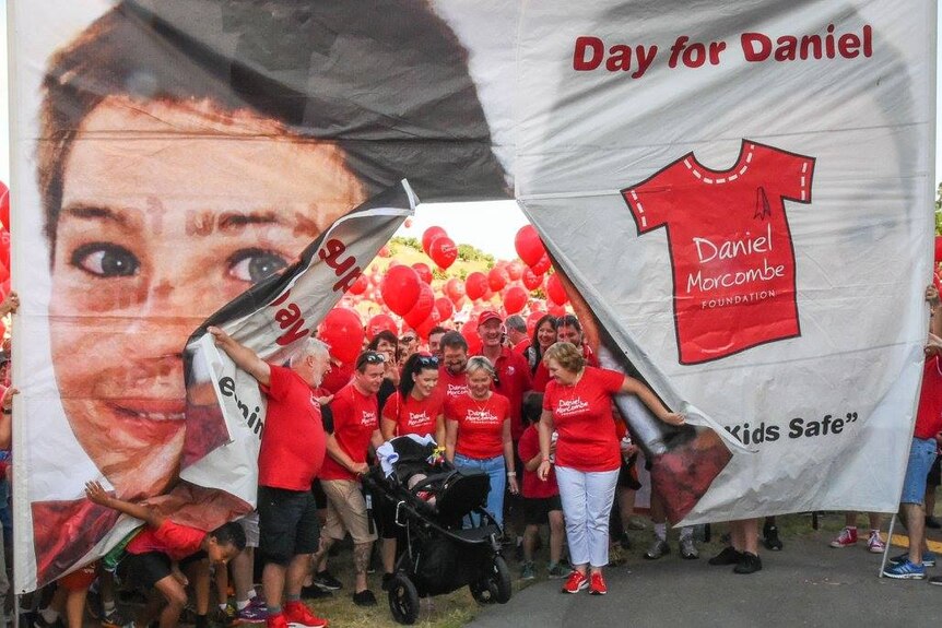 The Morcombe family take the first steps of the 12th Annual Walk for Daniel.