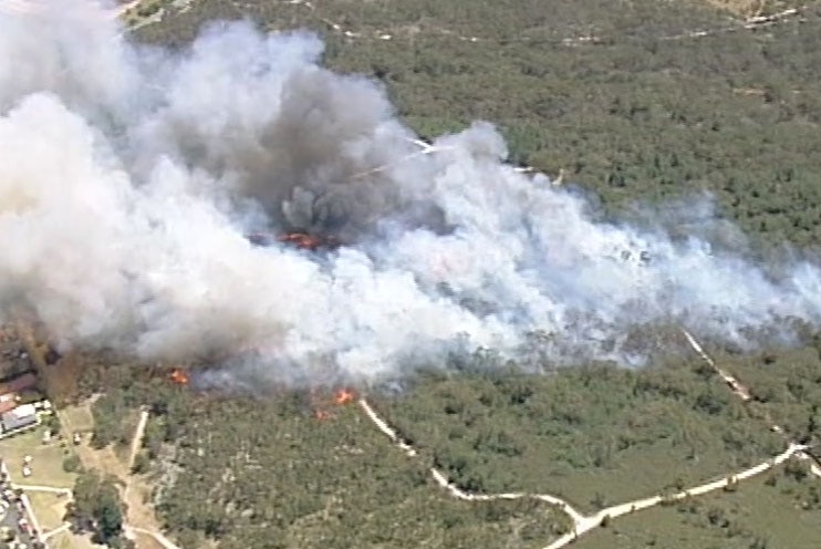 A huge smoke plume from the Carrum Downs fire.