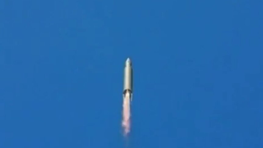Underside of the Hwasong-14 after its launch in North Korea.