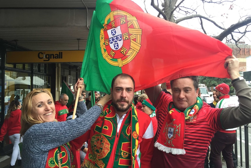 Portugal fans celebrate the nation's first European championship win.