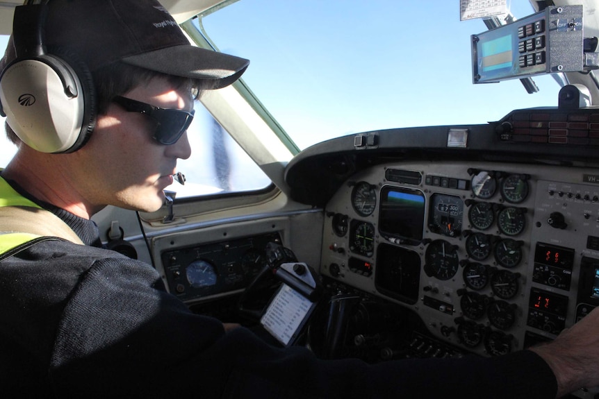 One of the Royal Flying Doctor Service pilots, flying a team of medical staff to a weekly clinic in Tibooburra.
