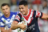 Roger Tuivasa-Sheck breaks away for the Roosters
