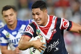 Roger Tuivasa-Sheck breaks away for the Roosters