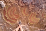 ochre paintings in a rock shelter