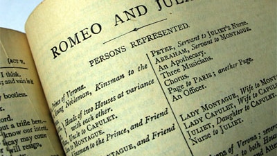 A page of text from Shakespeare's classic drama Romeo and Juliet