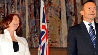 Julia Gillard and Tony Abbott, September 7, 2010 (AFP: Torsten Blackwood)