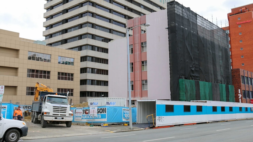 Construction in Hobart on Macquarie Street, Hobart.