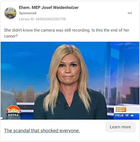 A scam ad with a photo of Sonia Kruger.