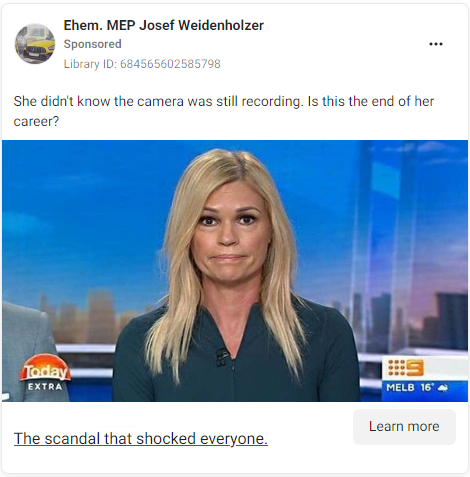 A scam ad with a photo of Sonia Kruger.