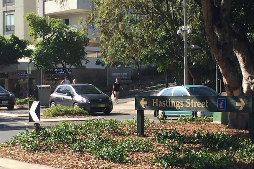 Cars driving on Hastings Street.