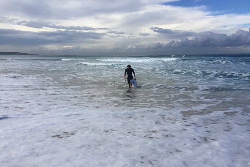Connor O'Leary strides out of the surf in Cronulla