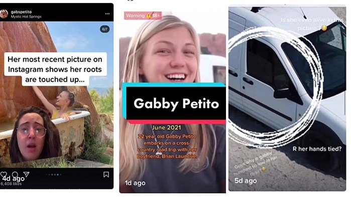 Un collage de publications TikTok. 