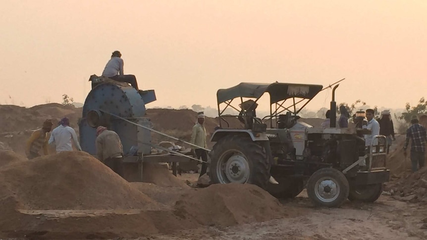 A sand mining tractor