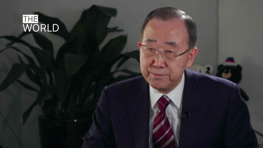 Ban Ki-moon discusses North Korea and Donald Trump with Jake Sturmer for ABC's The World program