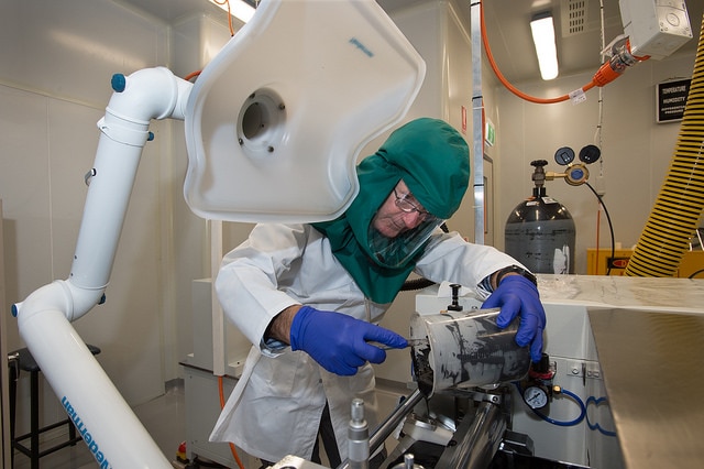 Professor Peter Talbot creating lithium ion batteries at QUT's Institute for Future Environments