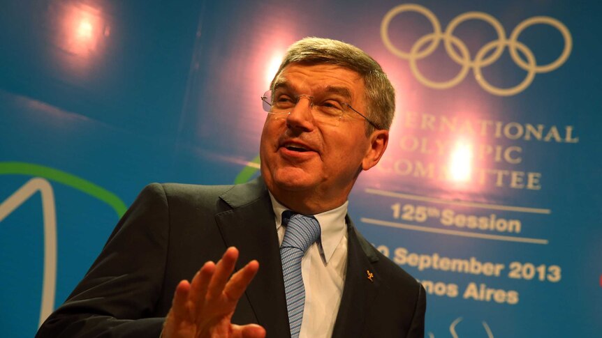 Newly announced IOC president Thomas Bach is interviewed in Buenos Aires.