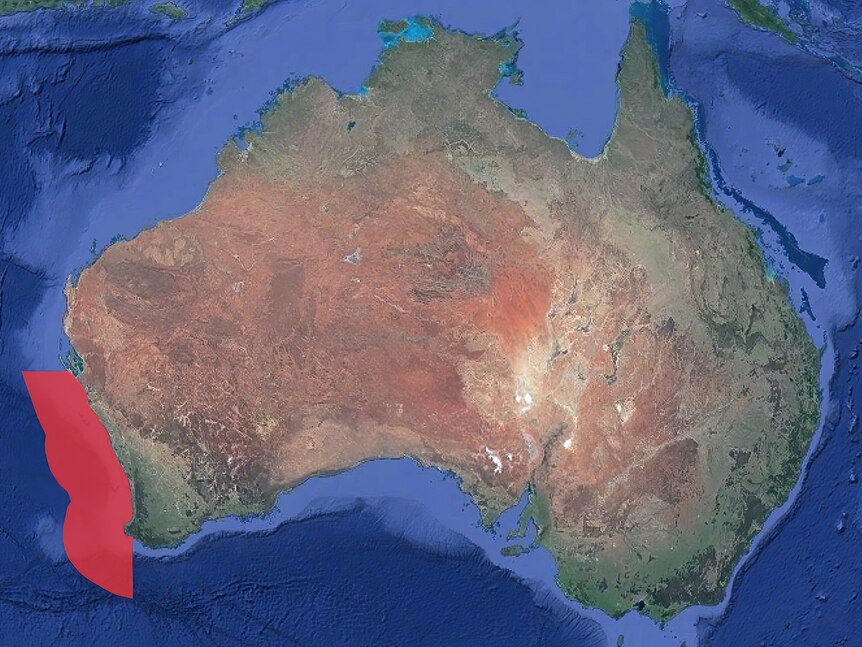 A map of WA, with an area covered by a proposed recreational fishing ban highlighted in red.