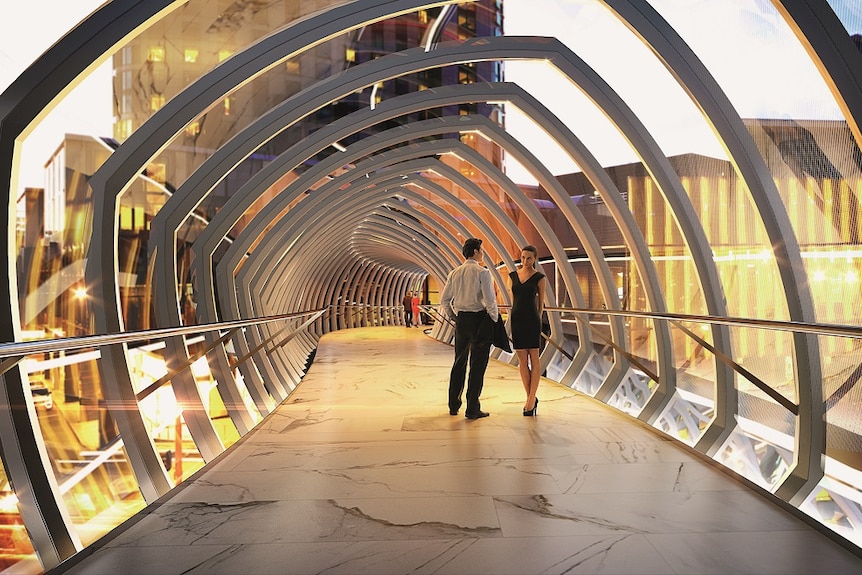 A bridge over Queensbridge Square