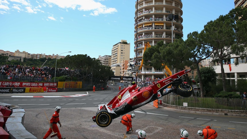 Massa's car lifted from Monaco track
