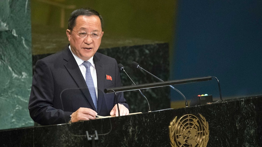 North Korean Foreign Minister Ri Yong Ho speaks at UN