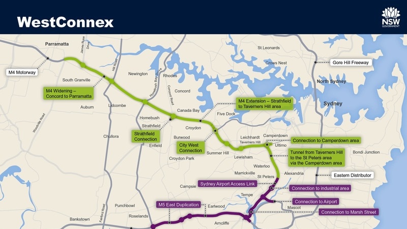 Proposed Westconnex motorway project in western Sydney