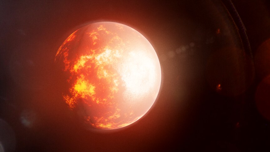 Artist's impression of a fiery planet.