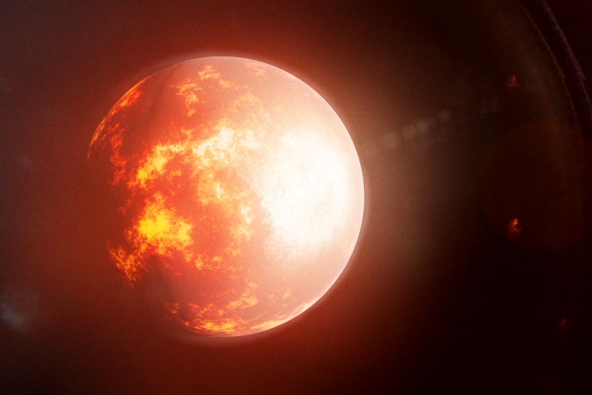 Artist's impression of a fiery planet.