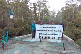Anti-logging activists block a road in Tasmania's southern forests