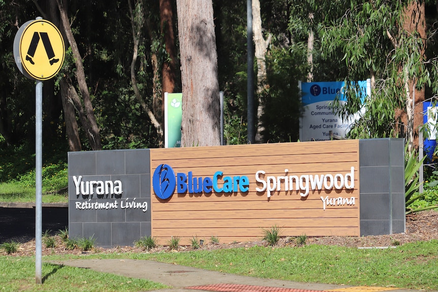 Sign marking the entrance to an aged care facility