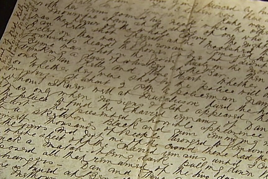 A letter written by Donald Sutherland in 1880 details Ned Kelly's last stand at Glenrowan.