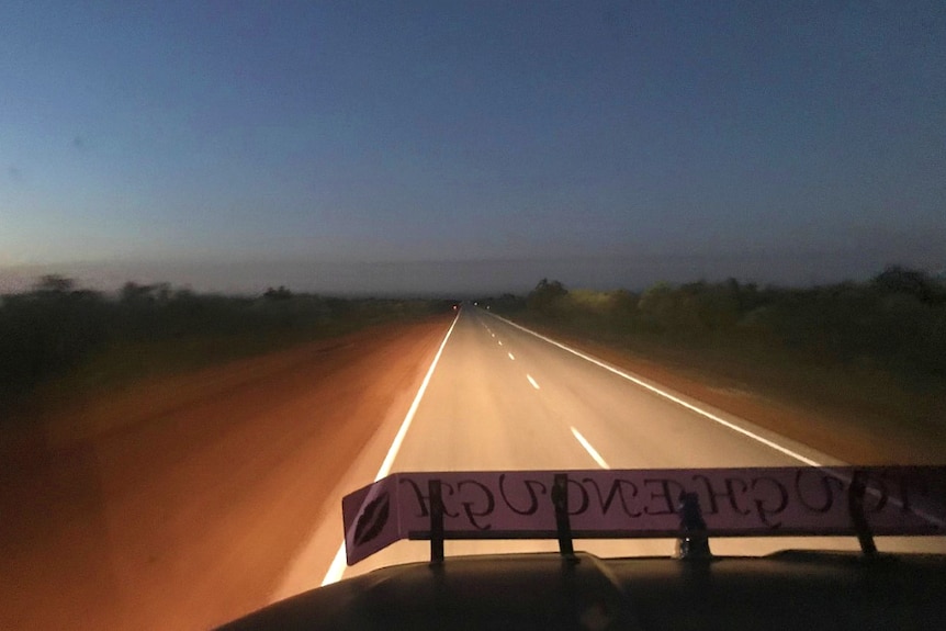 A highway at night