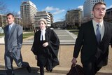 Accused sex-video cadets arrive at court