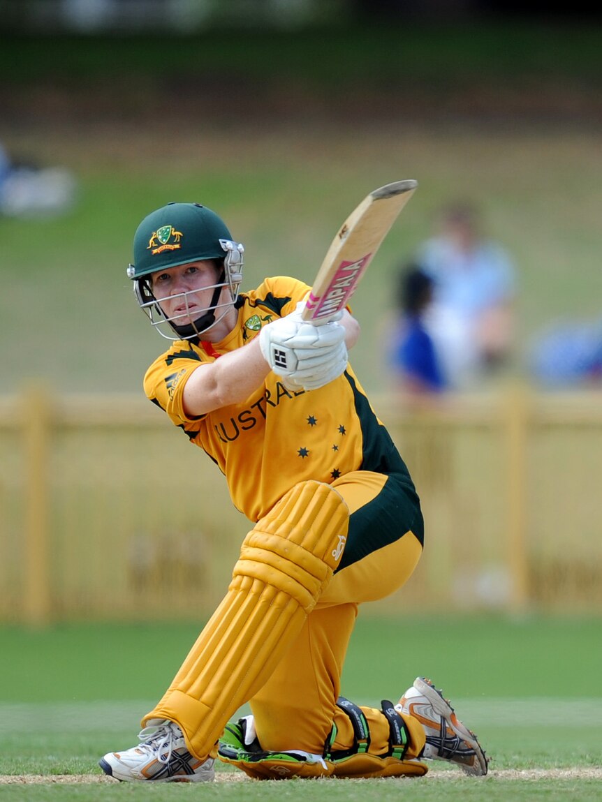 Alex Blackwell hits a shot for Australia