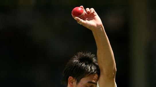 Mitchell Johnson struggled in the Perth heat with a bout of gastro.