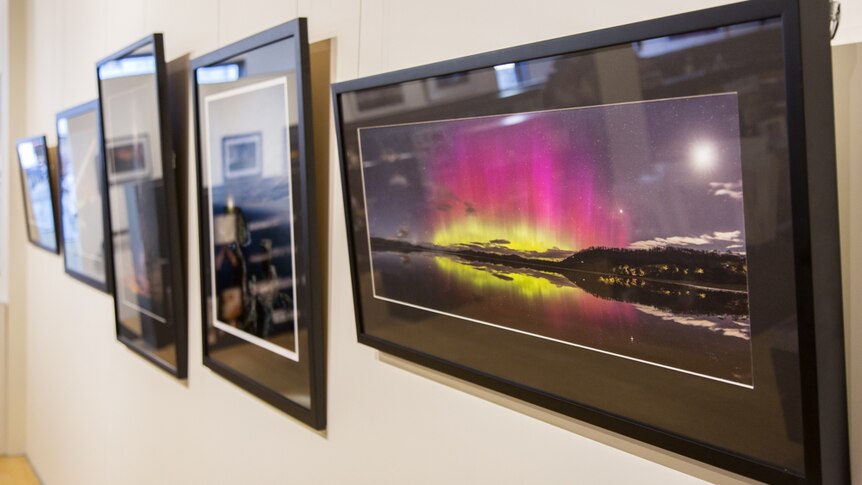Several categories are in the photographic exhibition including the aurora category as photographed by James Stone.