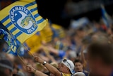 Eels fans wave the flag at Parramatta Stadium on March 12, 2016.