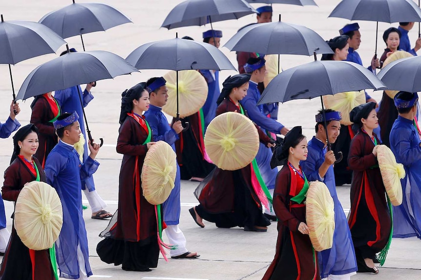 Traditional performers from Bac Ninh Province.