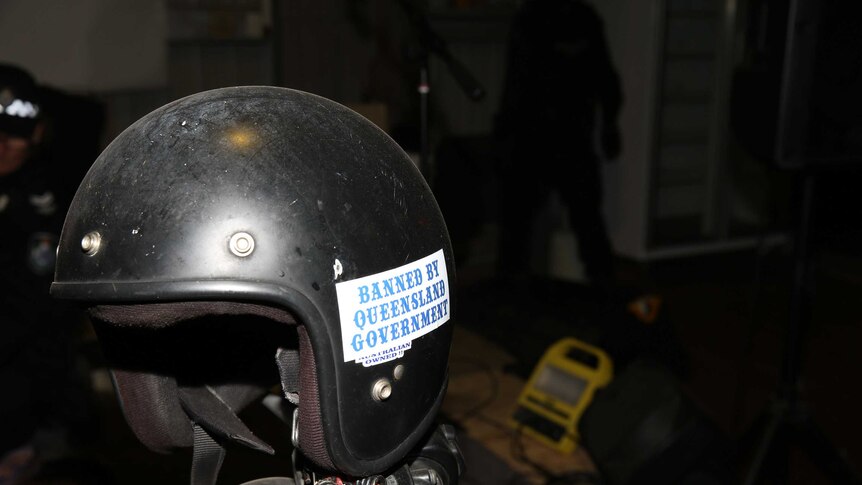 Motorcycle helmet found in Rebels OMCG club house