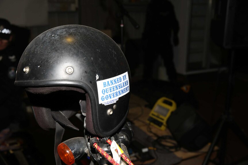 Motorcycle helmet found in Rebels OMCG club house