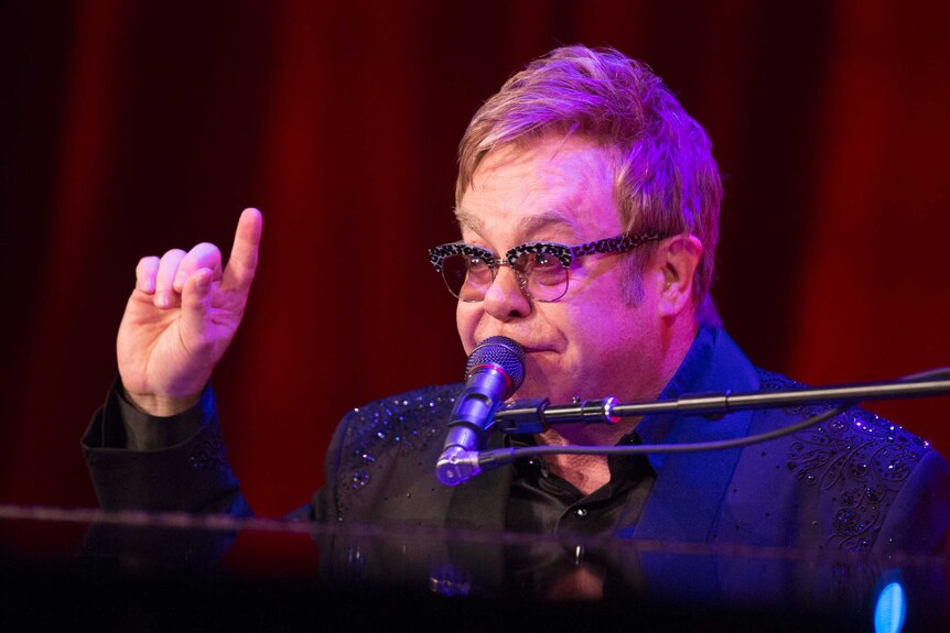 Sir Elton John performs in New York