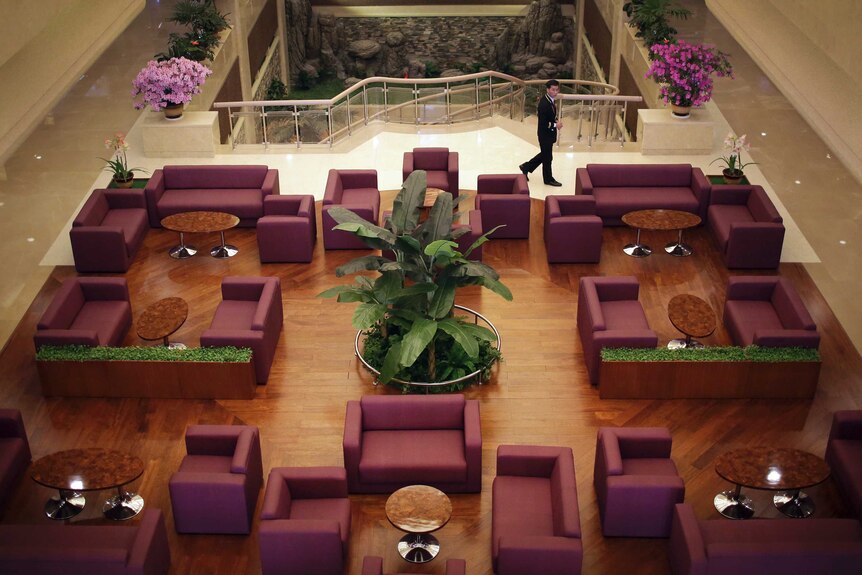 Modern looking lounges in the Koyro hotel.