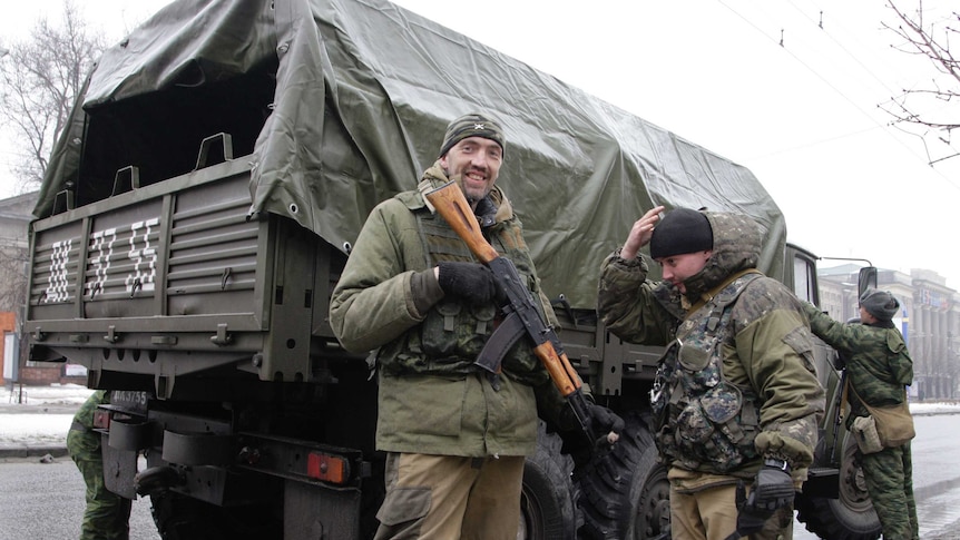Pro-Russian separatist in Donetsk, eastern Ukraine