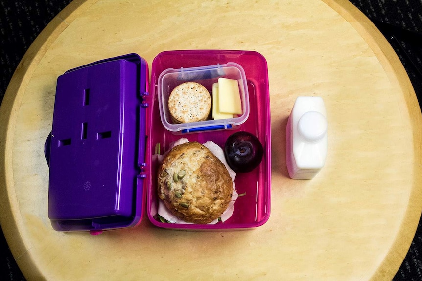 A table of food from above in containers