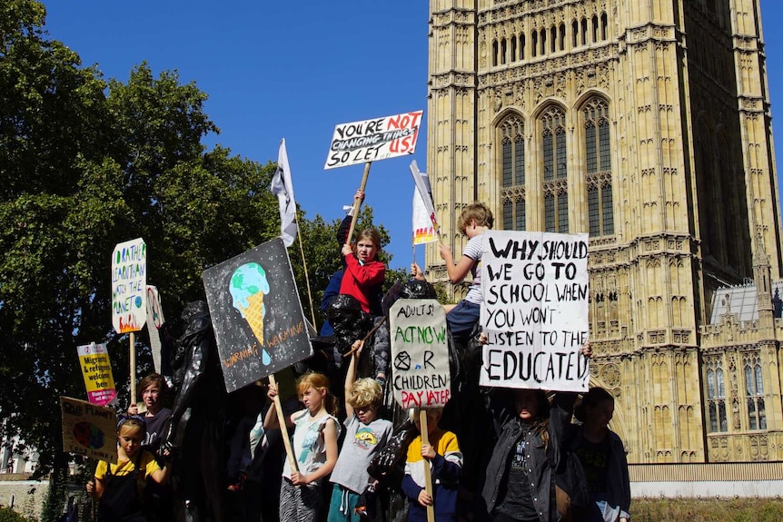 Children were a large presence at the climate strike in London.