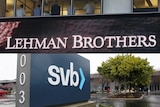 Composite image of Lehman Brothers office (above) and Silicon Valley Bank (below).
