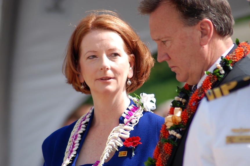 APEC talks: Julia Gillard with partner Tim Mathieson in Hawaii.
