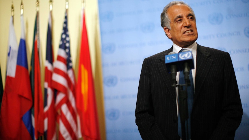 Zalmay Khalilzad speaks at the UN.